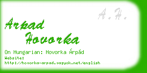 arpad hovorka business card