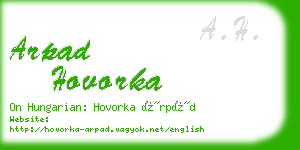 arpad hovorka business card